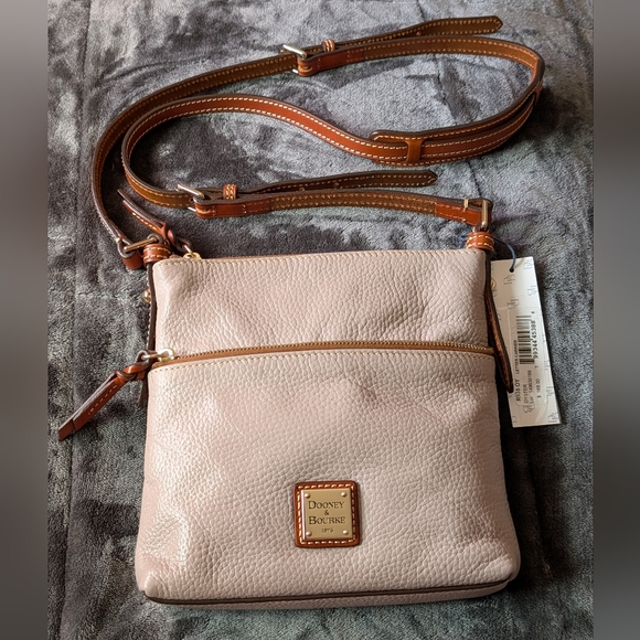 Dooney & Bourke Handbags - Dooney & Burke Pebble Grain Crossbody Letter Carrier Oyster